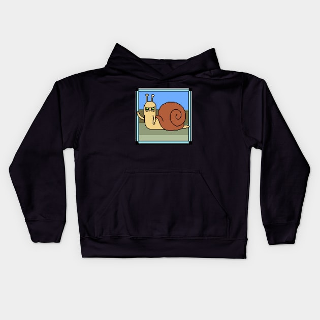 Lich Snail pixel art Kids Hoodie by PXLFLX